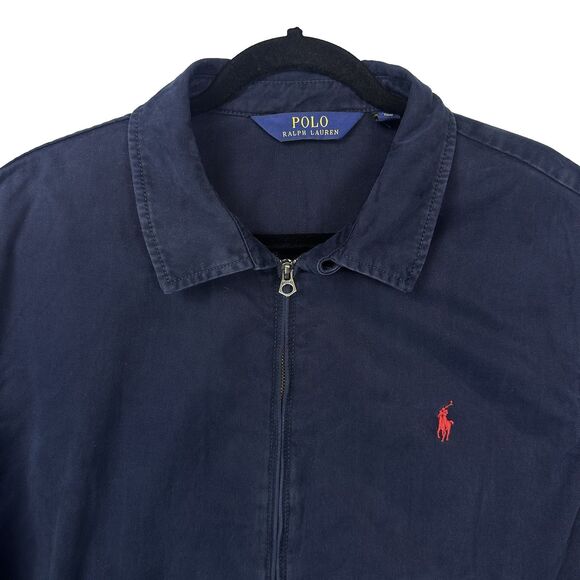 Polo Ralph Lauren Bi Swing Blue Canvas Jacket Mens XL Red Pony Retro Preppy - Picture 2 of 11